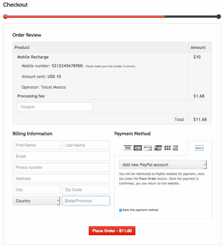 Can I top-up my PayPal account & send recharge around the world?