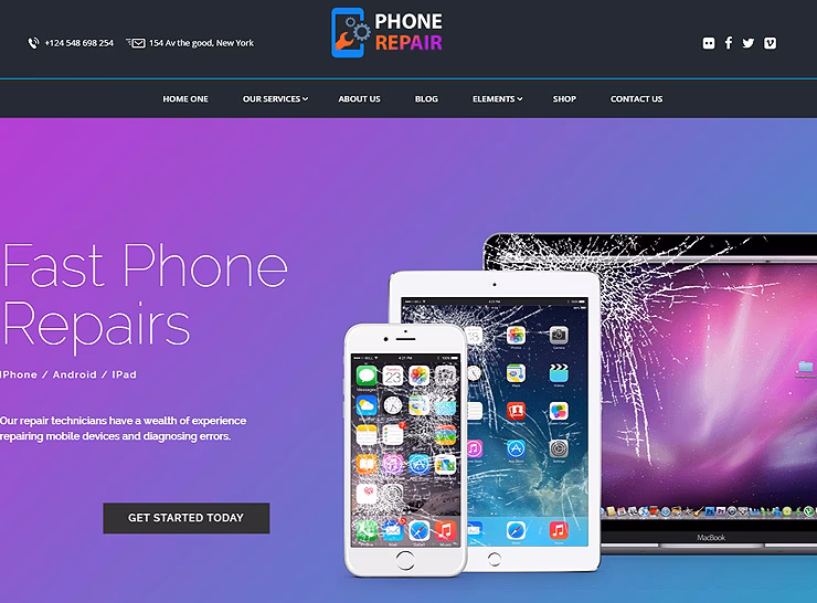 What is phone repair WordPress theme?