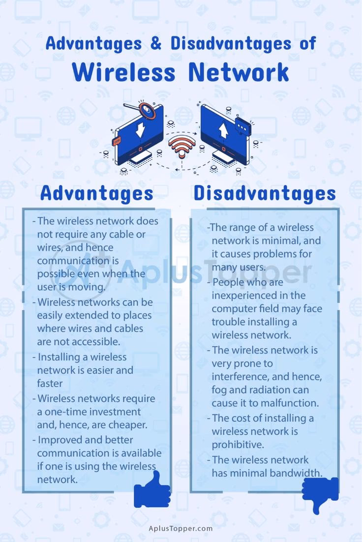 What are the advantages and disadvantages of a wireless network?