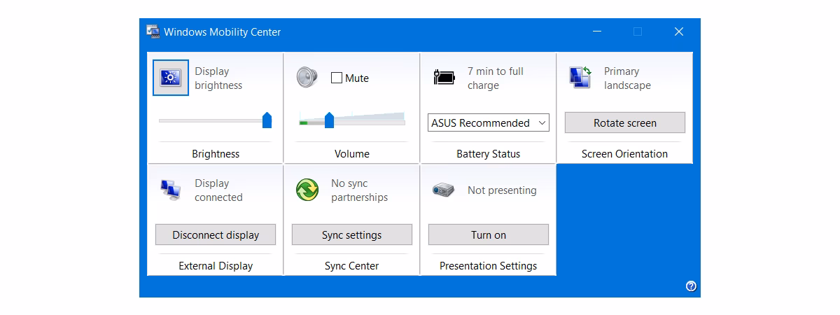 How to access Windows Mobility Center using PowerShell?