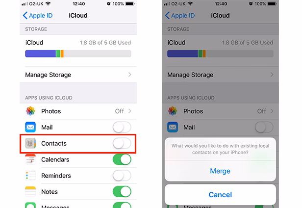 How to share contacts between iPhone & iPhone?