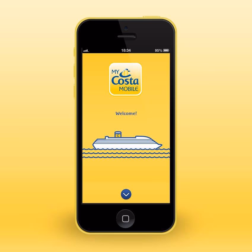 How do I use the costa app on a cruise ship?