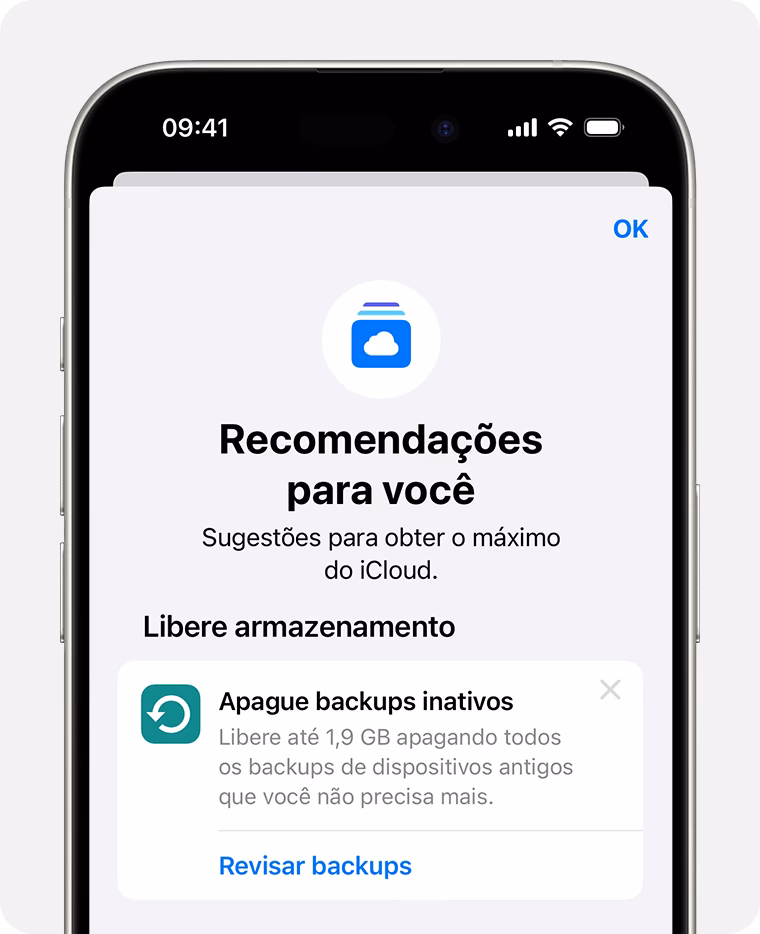 Como usar o espaço de armazenamento do iCloud?
