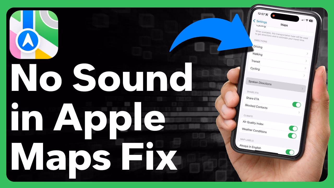 How do I change the voice volume on Apple Maps?