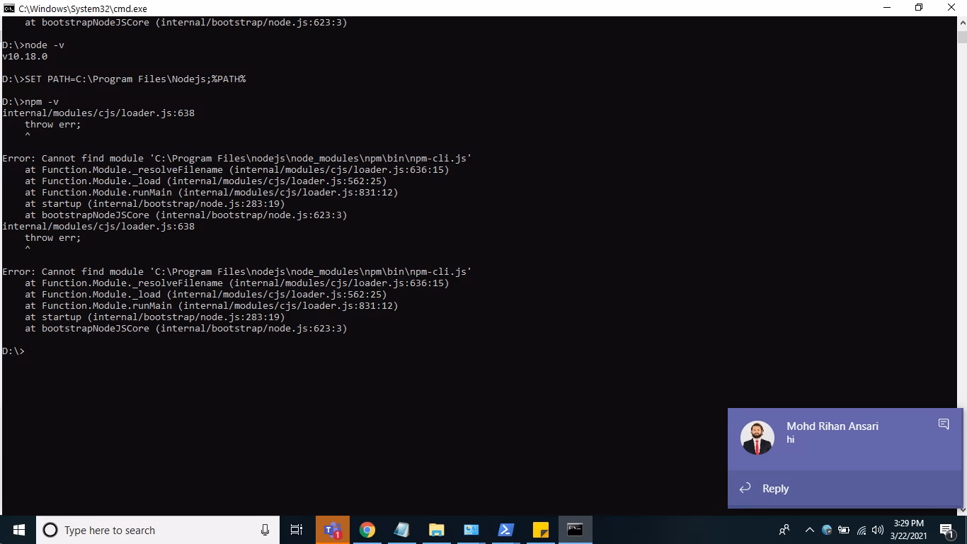 Why does Node JS not find a module?