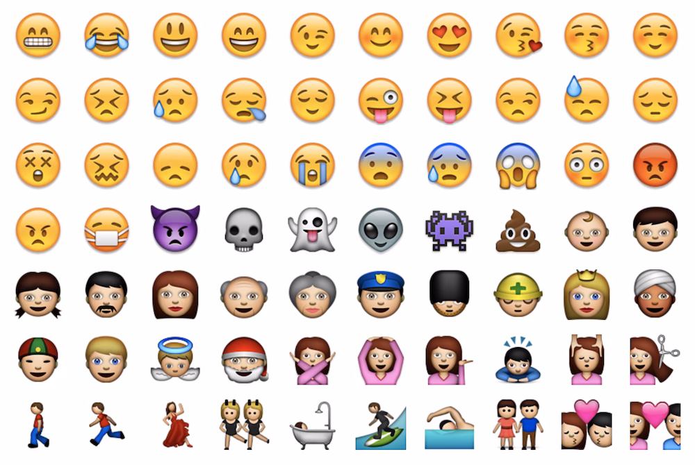 When did emojis become part of the Apple iPhone?