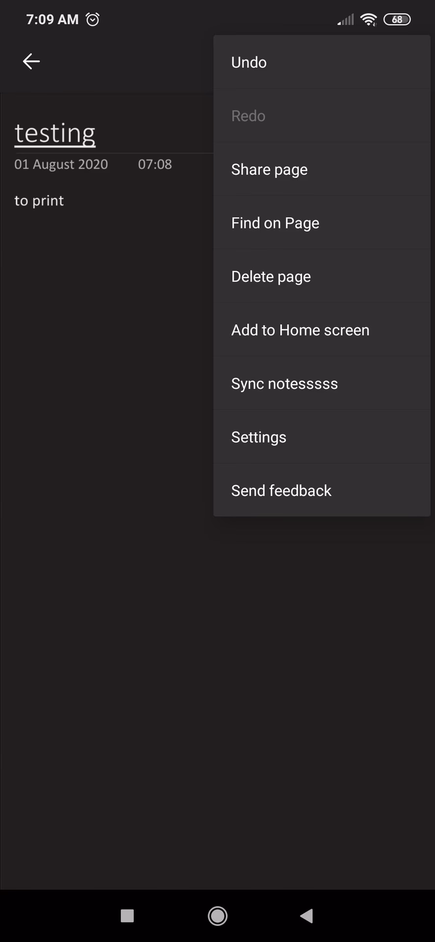 Can you 'print' a page in OneNote for Windows 10?