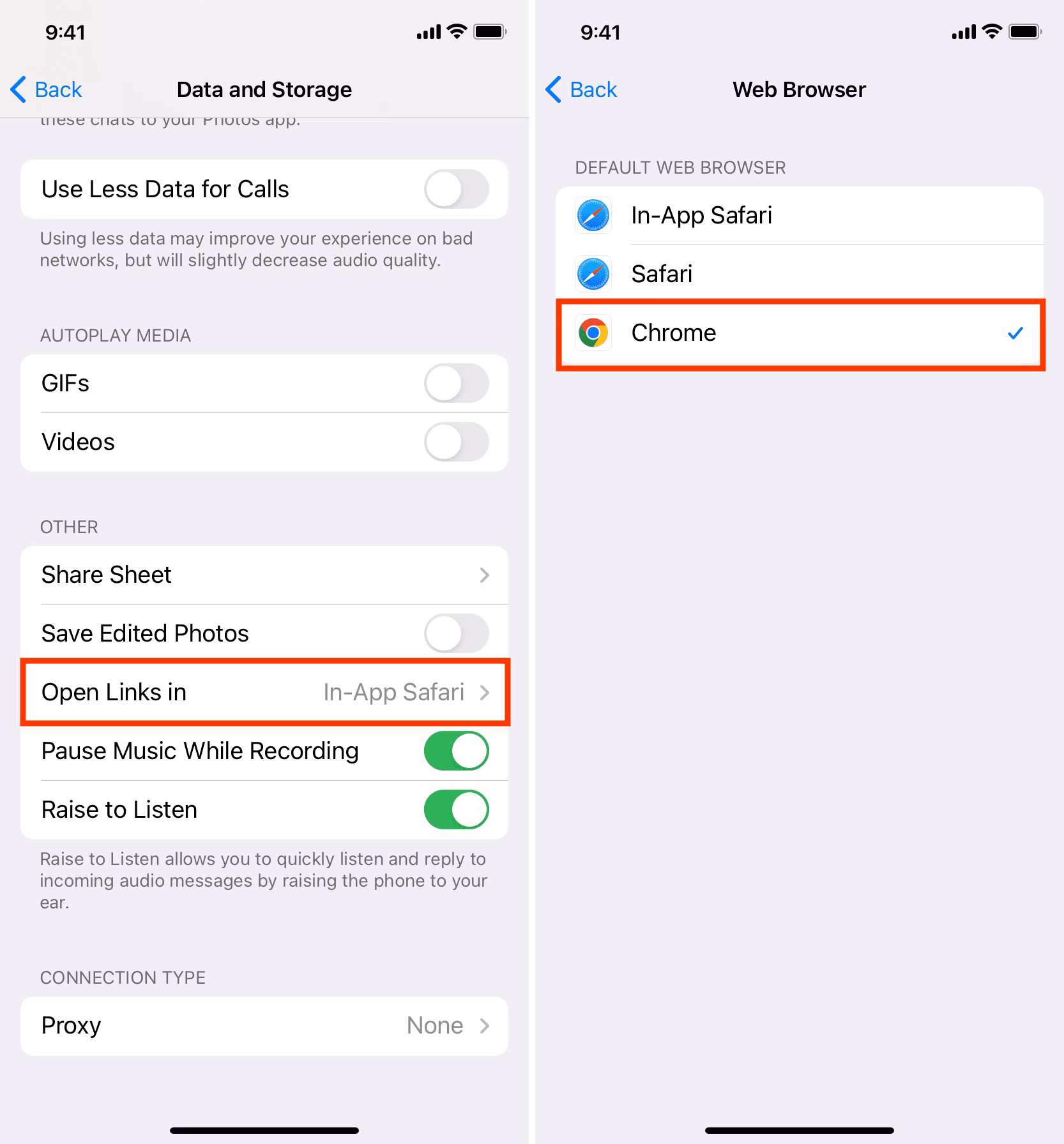 How do I open a Gmail link on iOS?