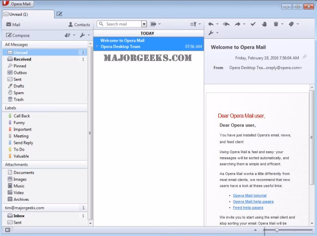What is Opera Mail?