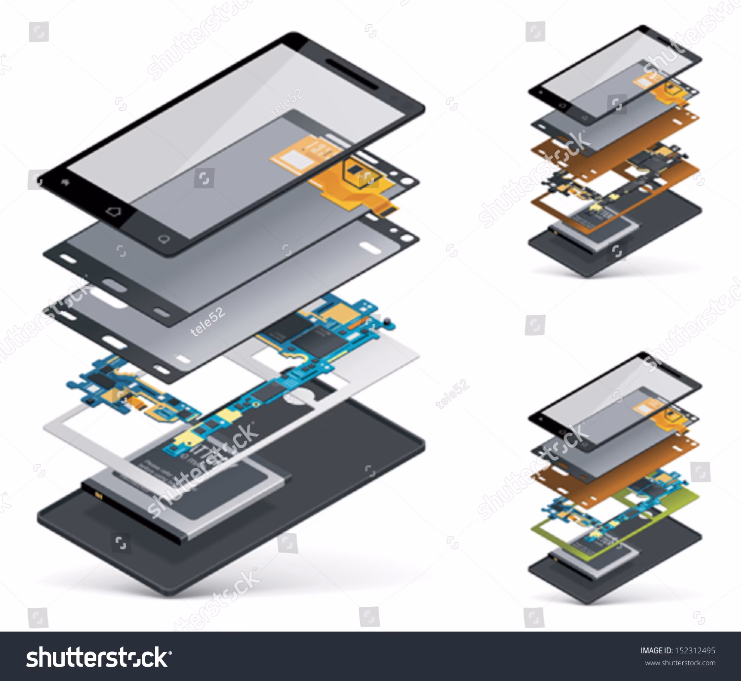 What are the different types of display of a cell phone?