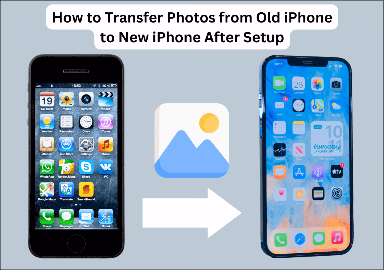 How to transfer photos from source iPhone to new iPhone?