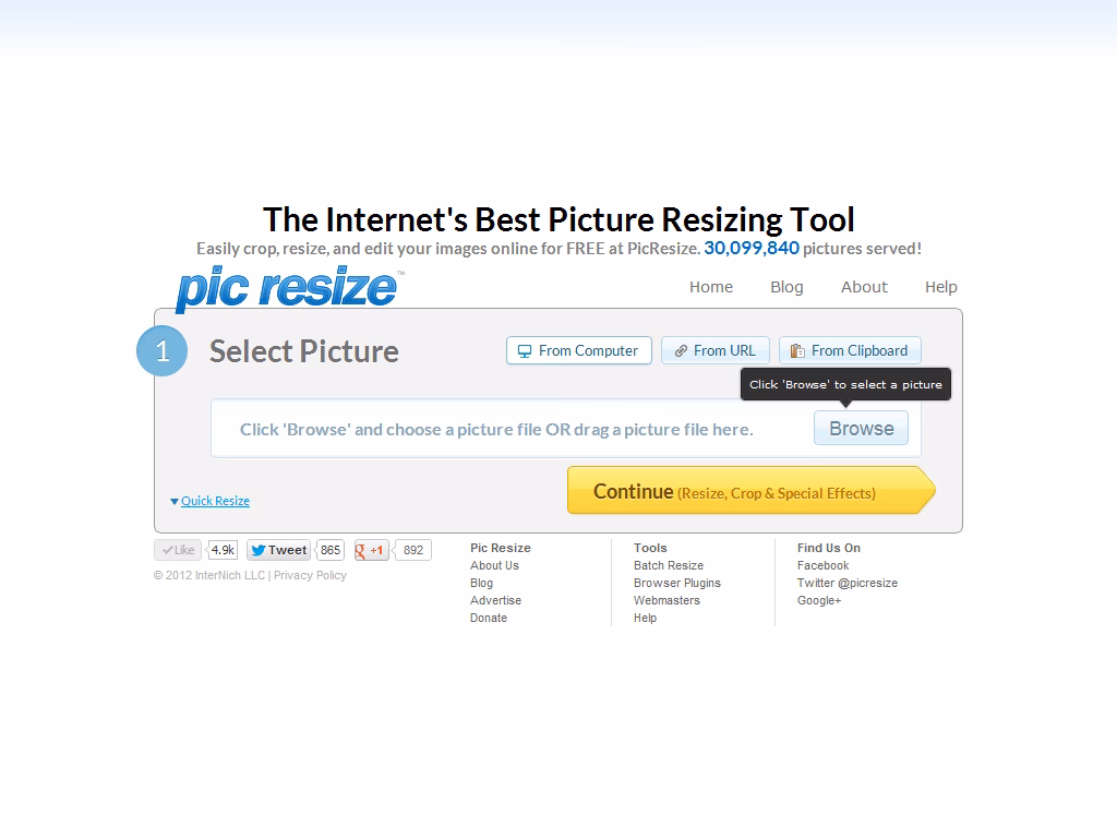 Which image formats does picresizer support?