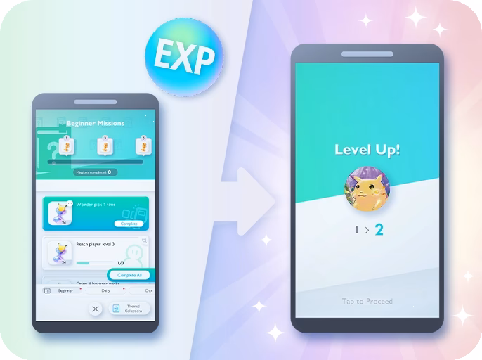 What is the level up system in Pokémon TCG pocket?