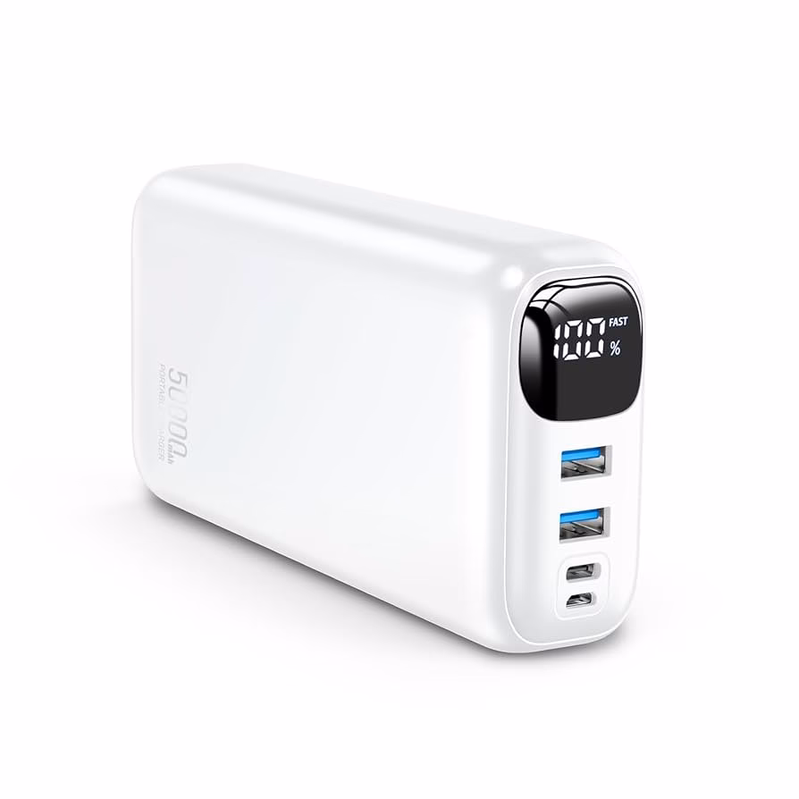 How long does a 50000 mAh power bank last?