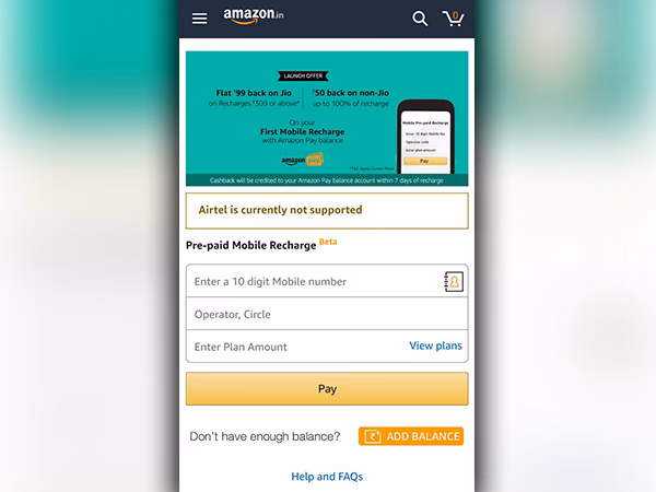 How do I recharge my Amazon mobile phone?