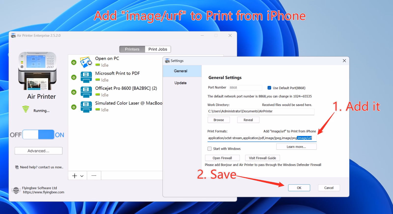 How do I print from my iOS device using AirPrint?