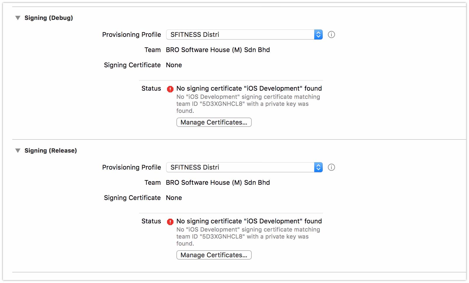 Why can't I use a distribution certificate in a provisioning profile?