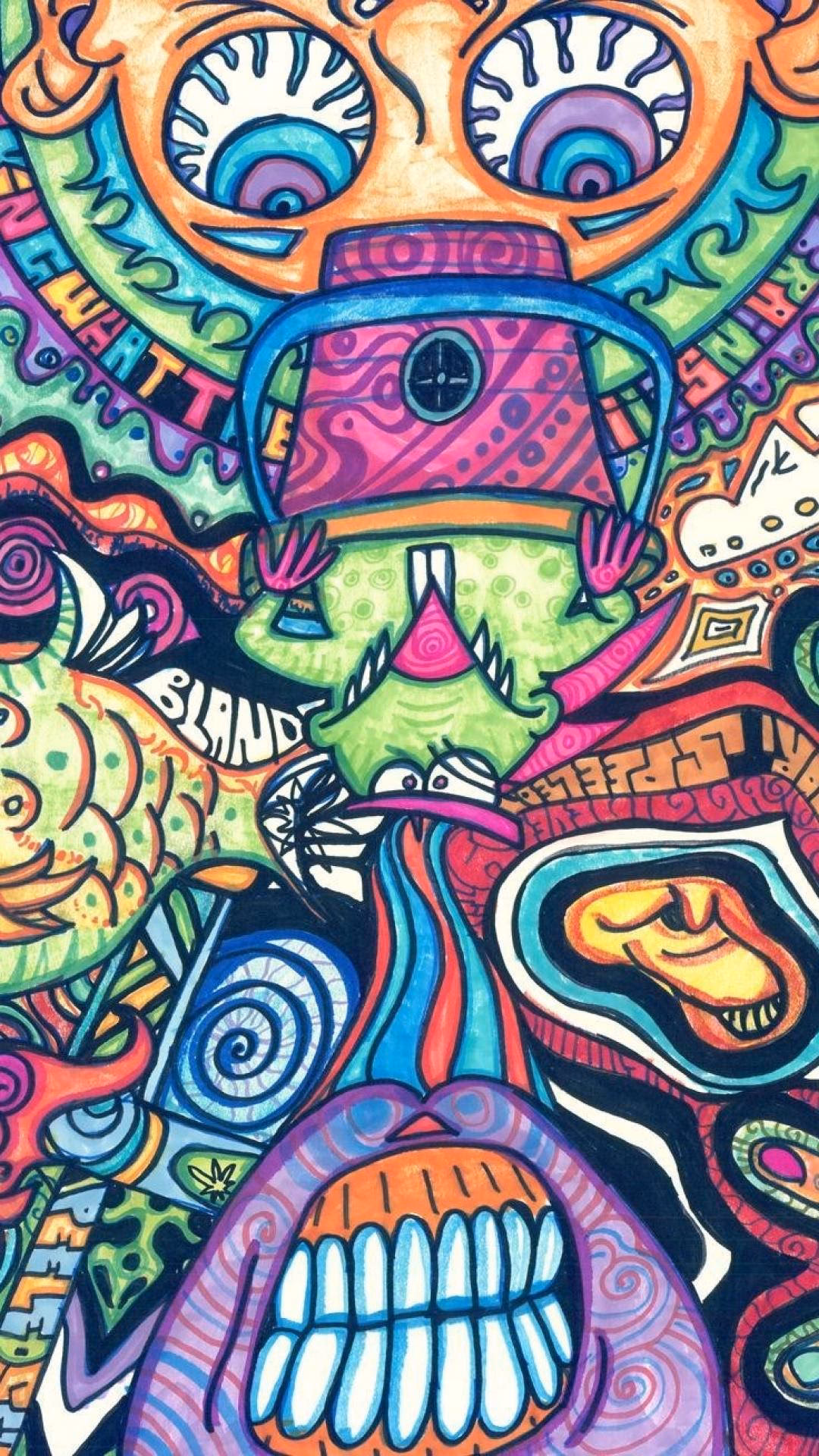 How many images are in the psychedelic live wallpaper collection?