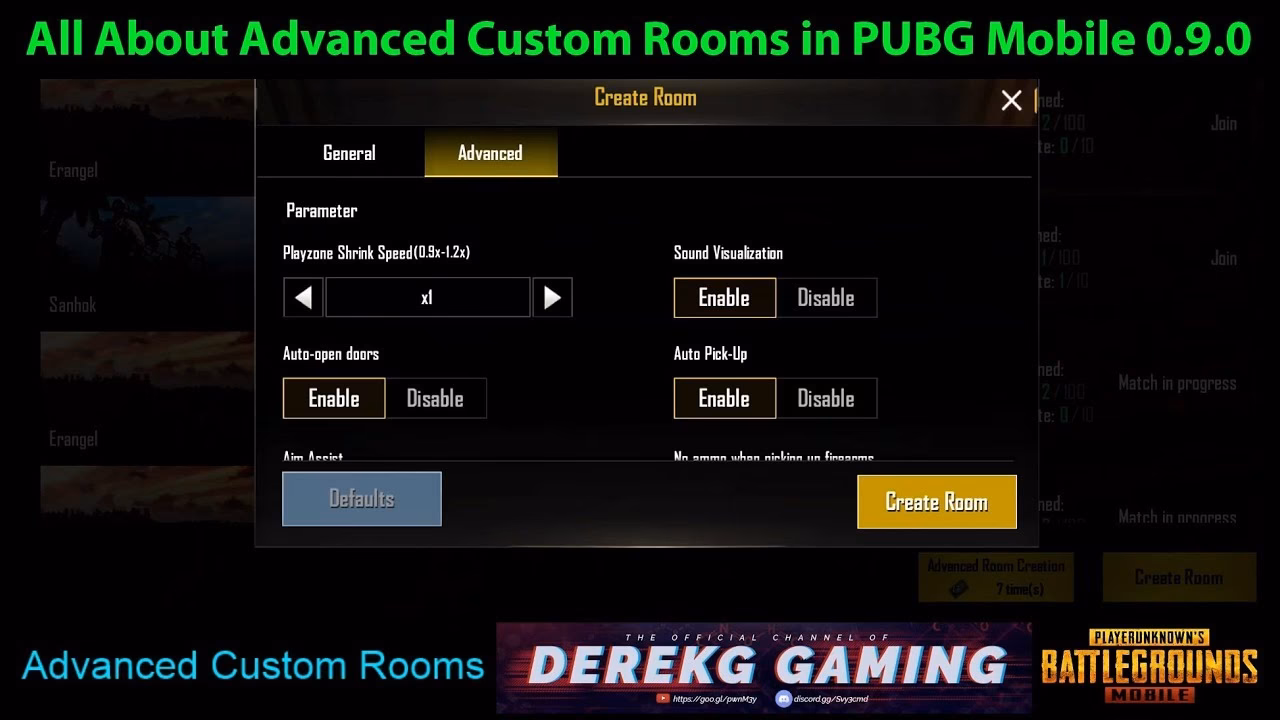 What is an advanced custom room in PUBG Mobile?