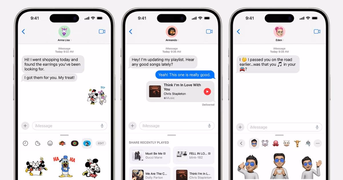 How do I scroll to the top of a iMessage message?