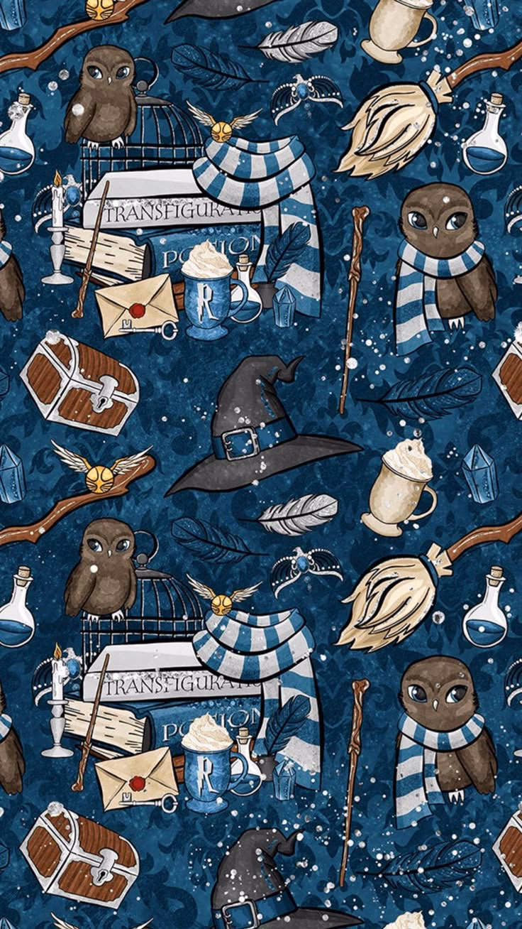 How can I save a Ravenclaw wallpaper on my iPhone?
