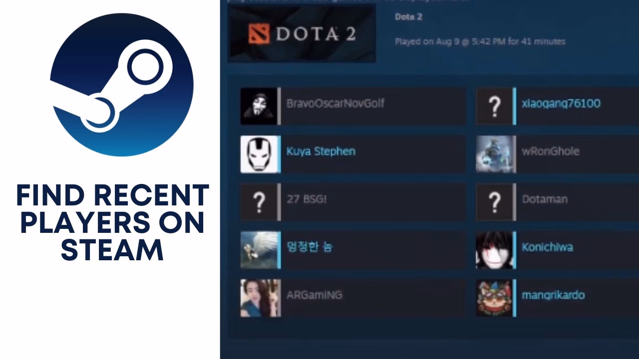 How do I access recently played with on Steam?