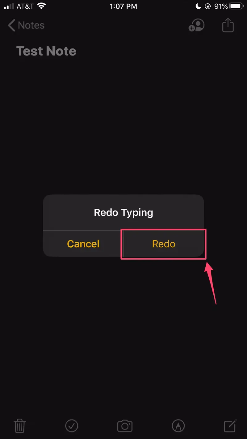How do I undo and redo typing on an iPhone?