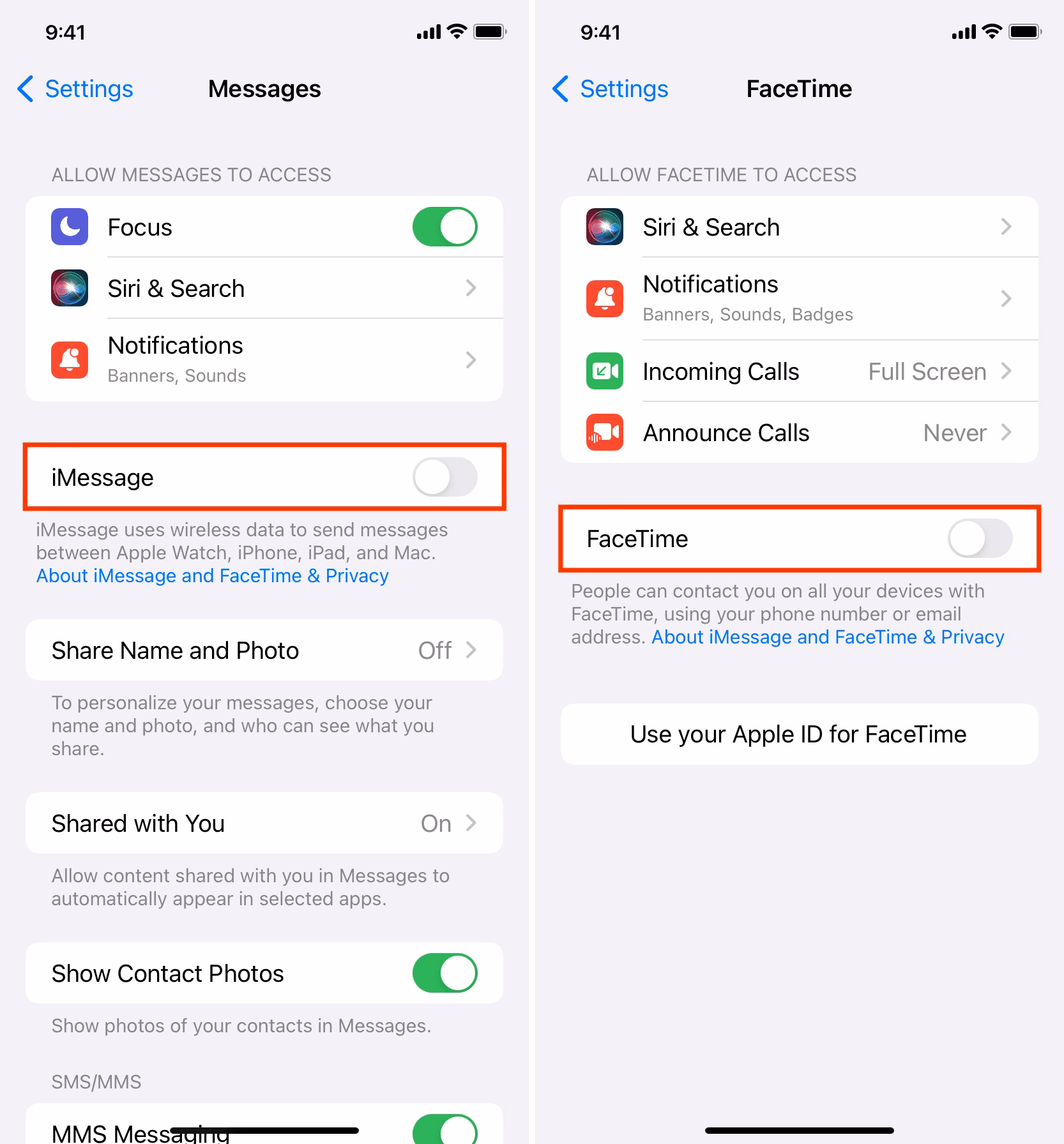 How do I remove my old number from iMessage?