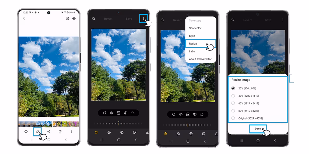 Does Fotor resize images?