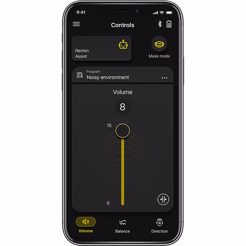 How do I connect my hearing aids to the Rexton app?