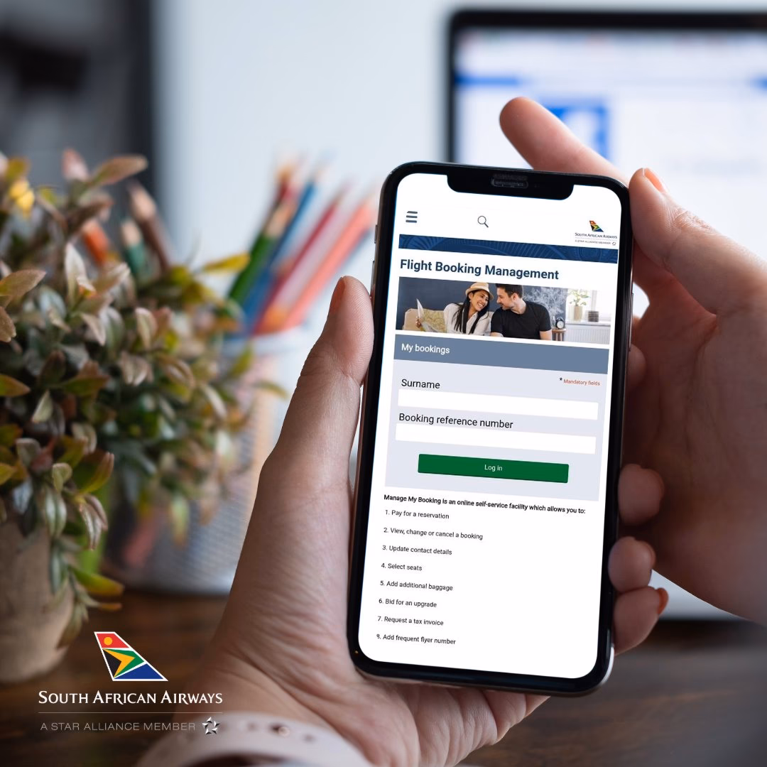 When is South African Airways online check-in available?