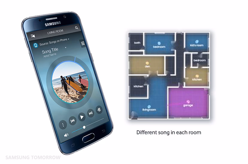 Where can I download the Samsung 'wireless audio – multiroom' app?