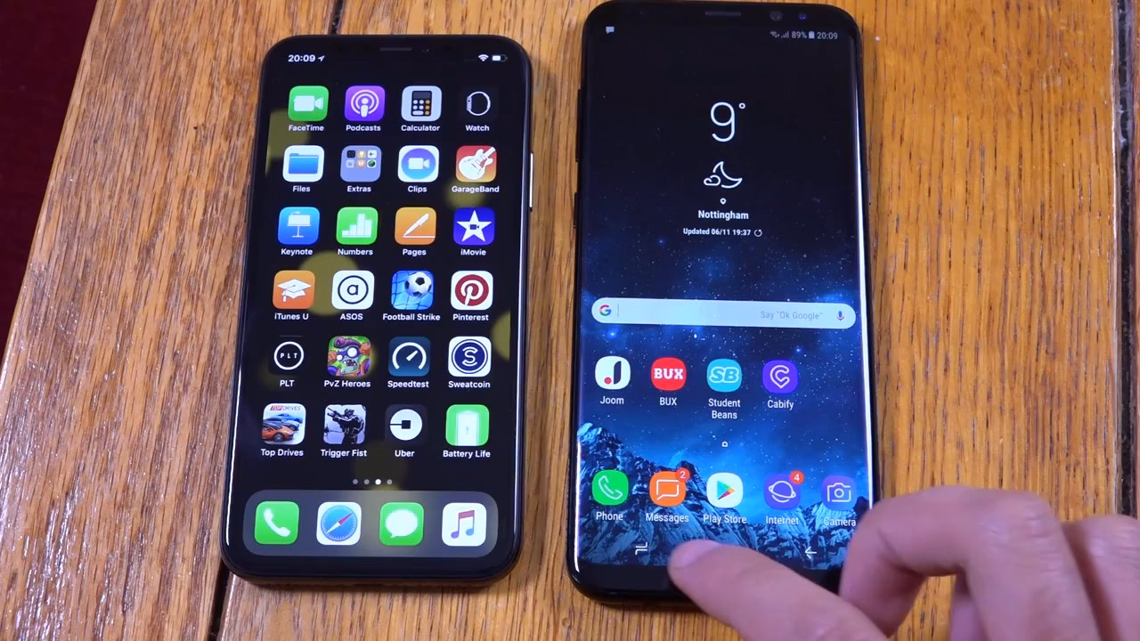 What is the difference between iPhone X & Samsung X?