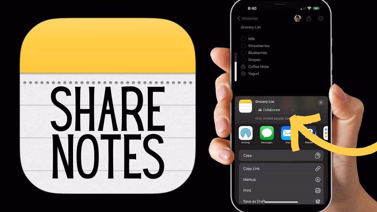 How do I share notes?