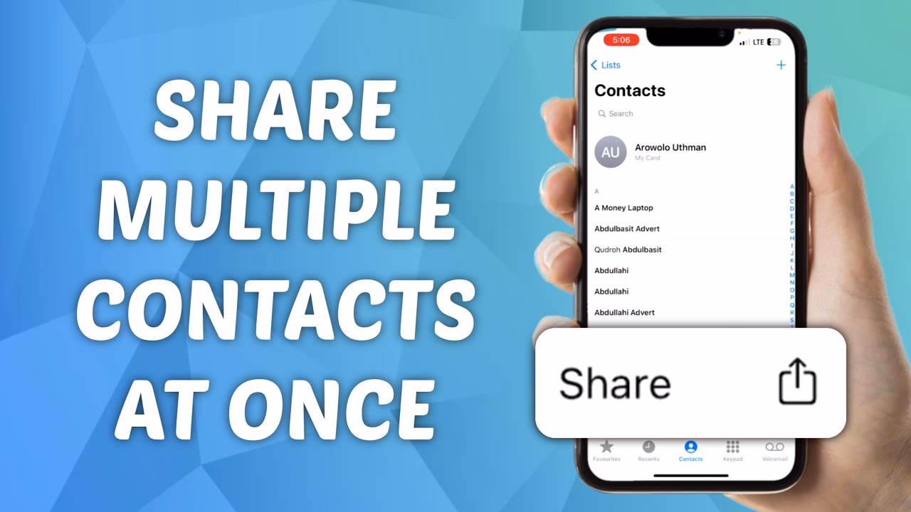 How to share a contact list on iPhone?