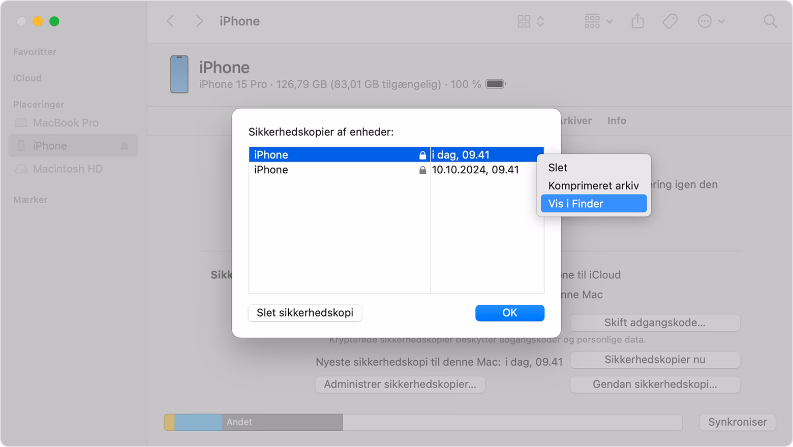 Hvordan laver du sikkerhedsskopier i iTunes?