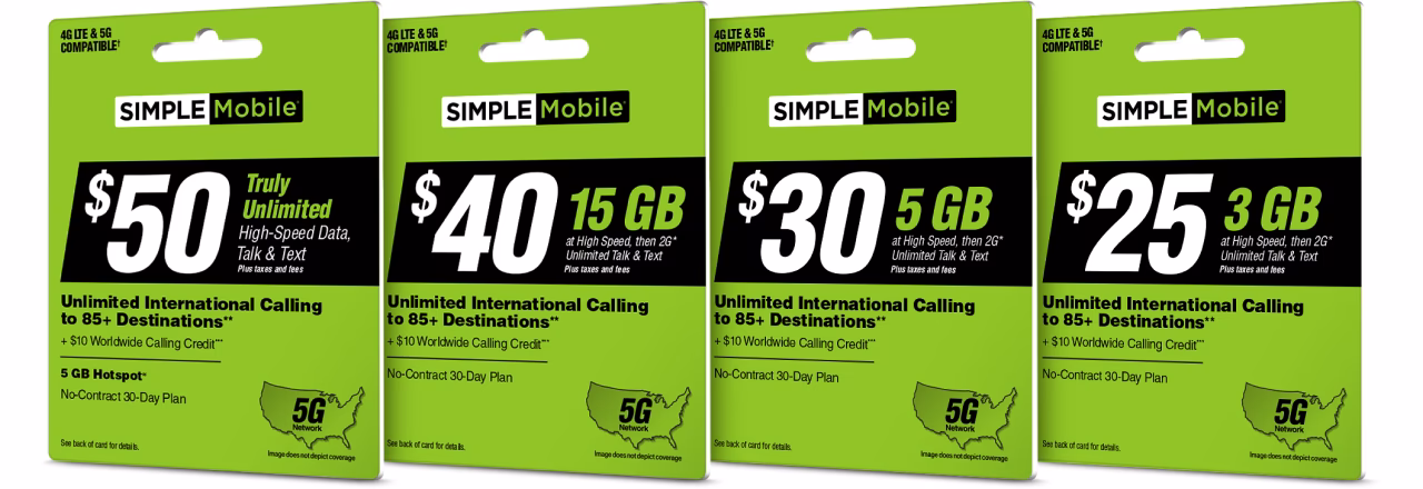 Does simple mobile offer unlimited data?