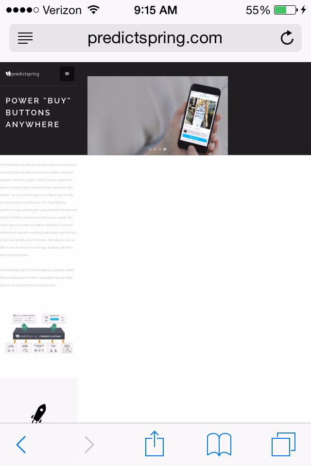 Why is my website not working properly on mobile sizes?