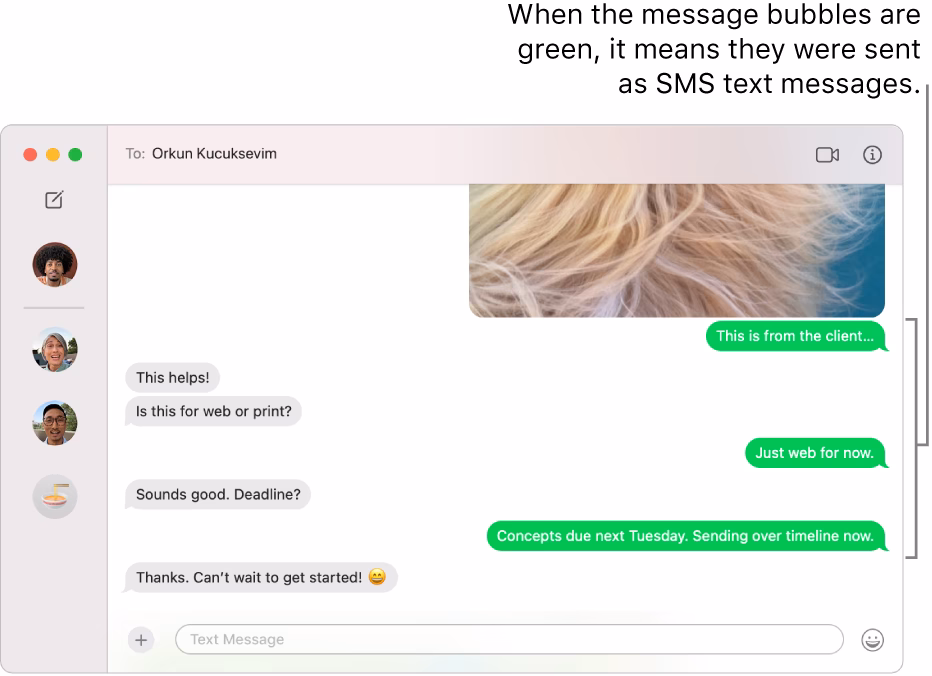 How do I receive text messages from a non-iPhone on a Mac?