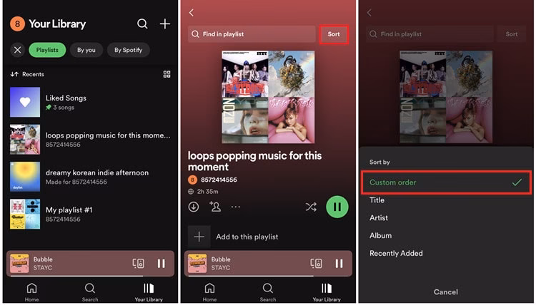 Can I sort my Playlists by artists?