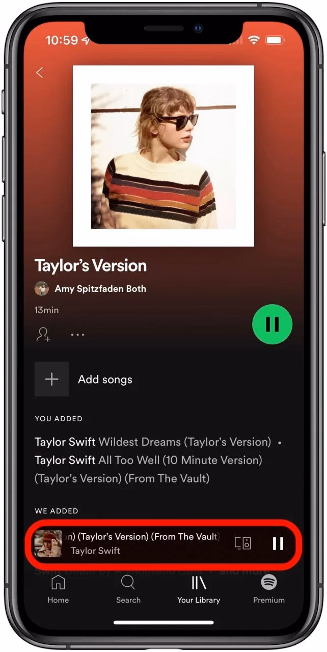 How do I listen to a song on Spotify?