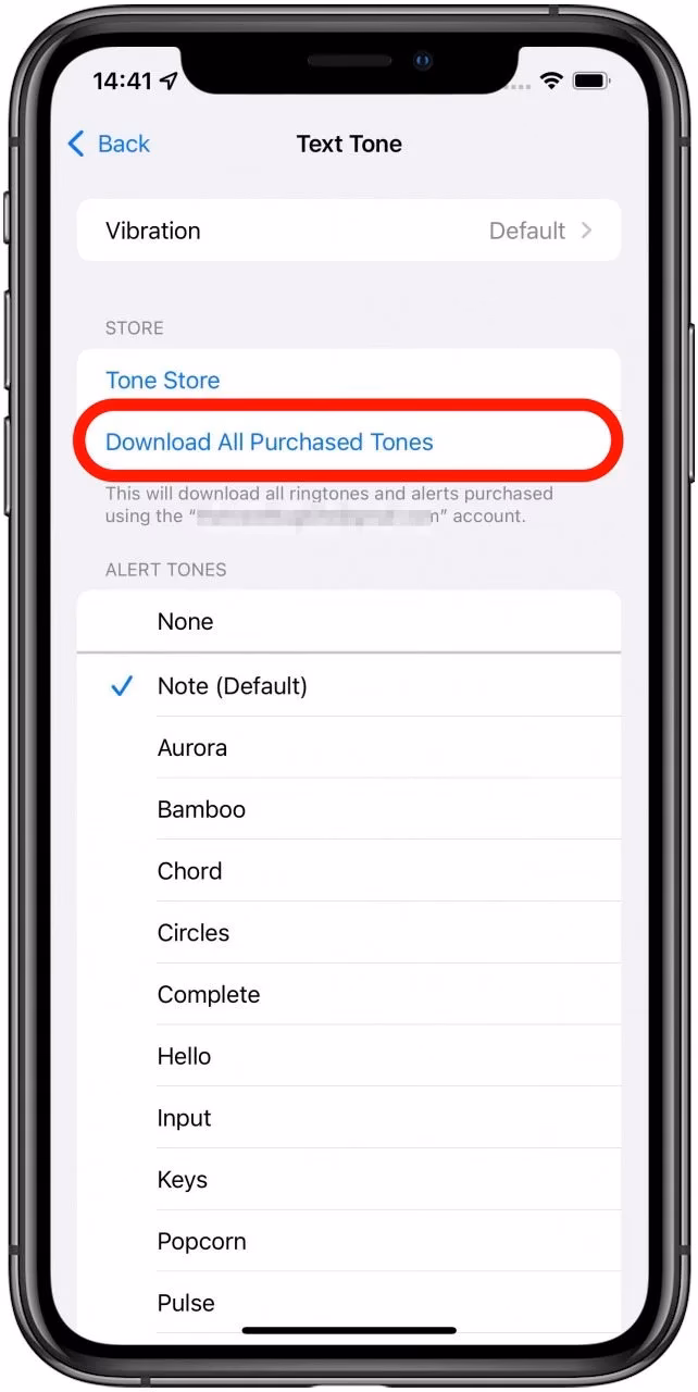 What is the default ringtone of an iPhone?