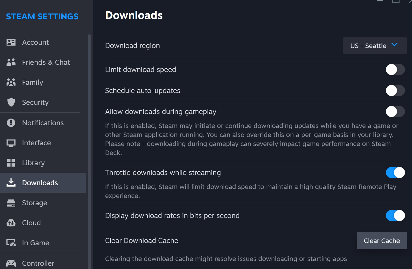 What is Steam app cache?