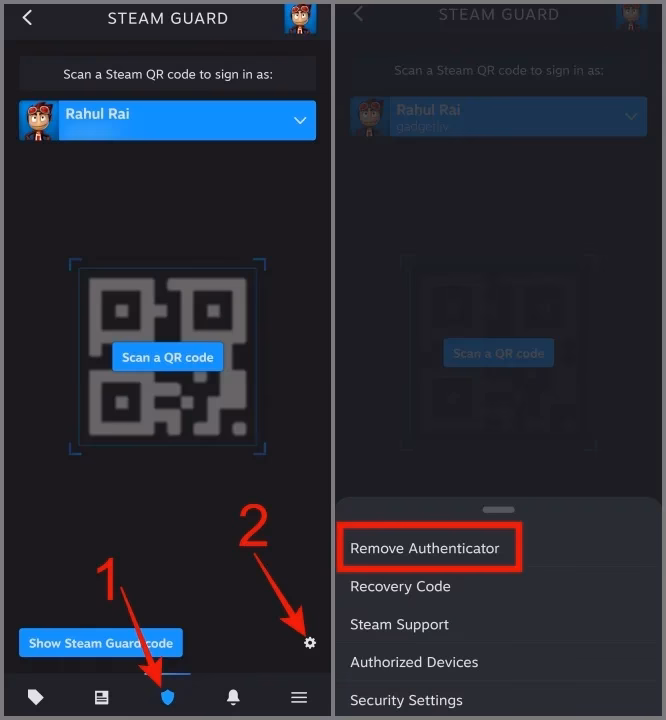How do I remove steam guard mobile?