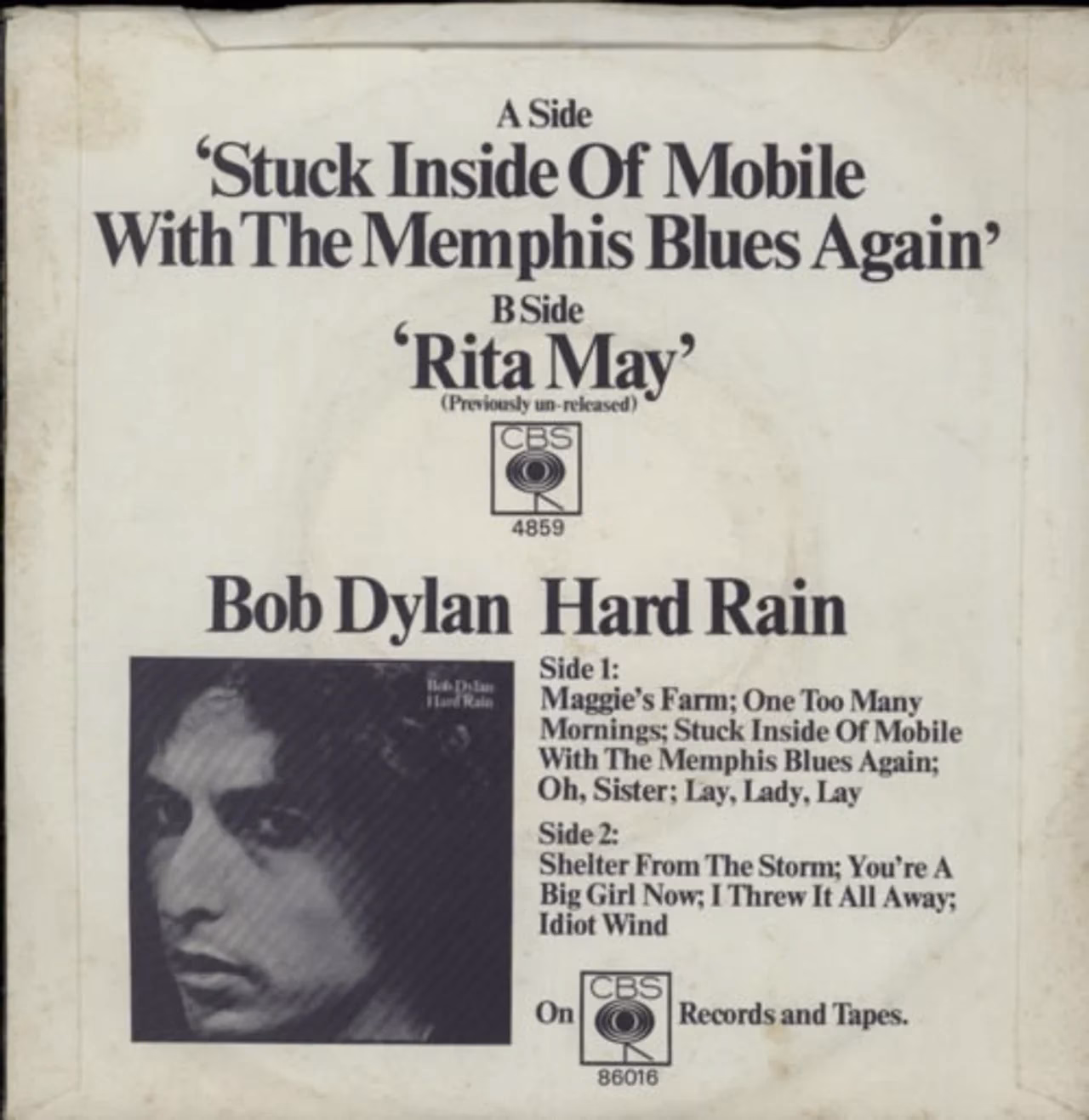 Why did Dylan write stuck inside of mobile with the Memphis Blues again?