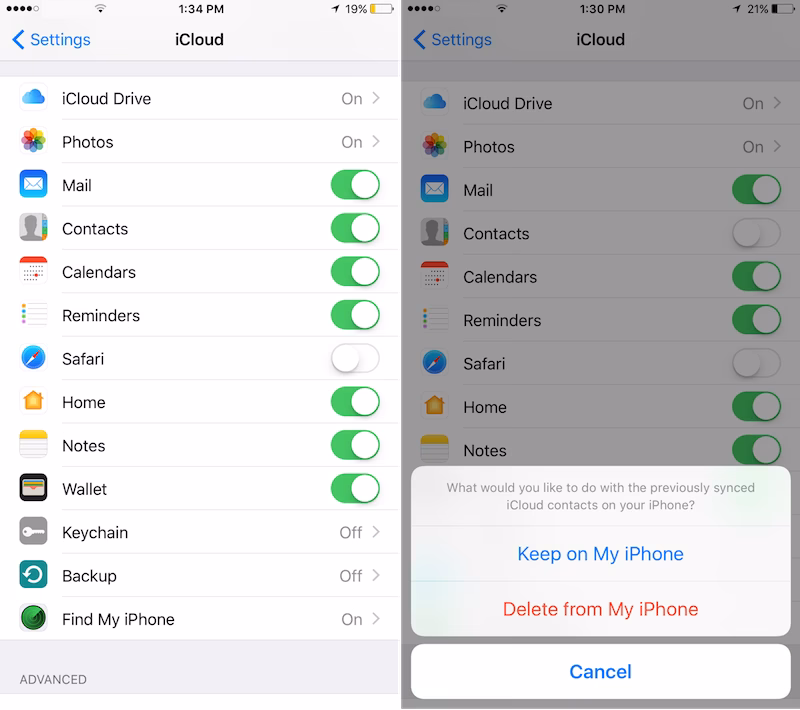 What happens if you lose a contact on your iPhone?