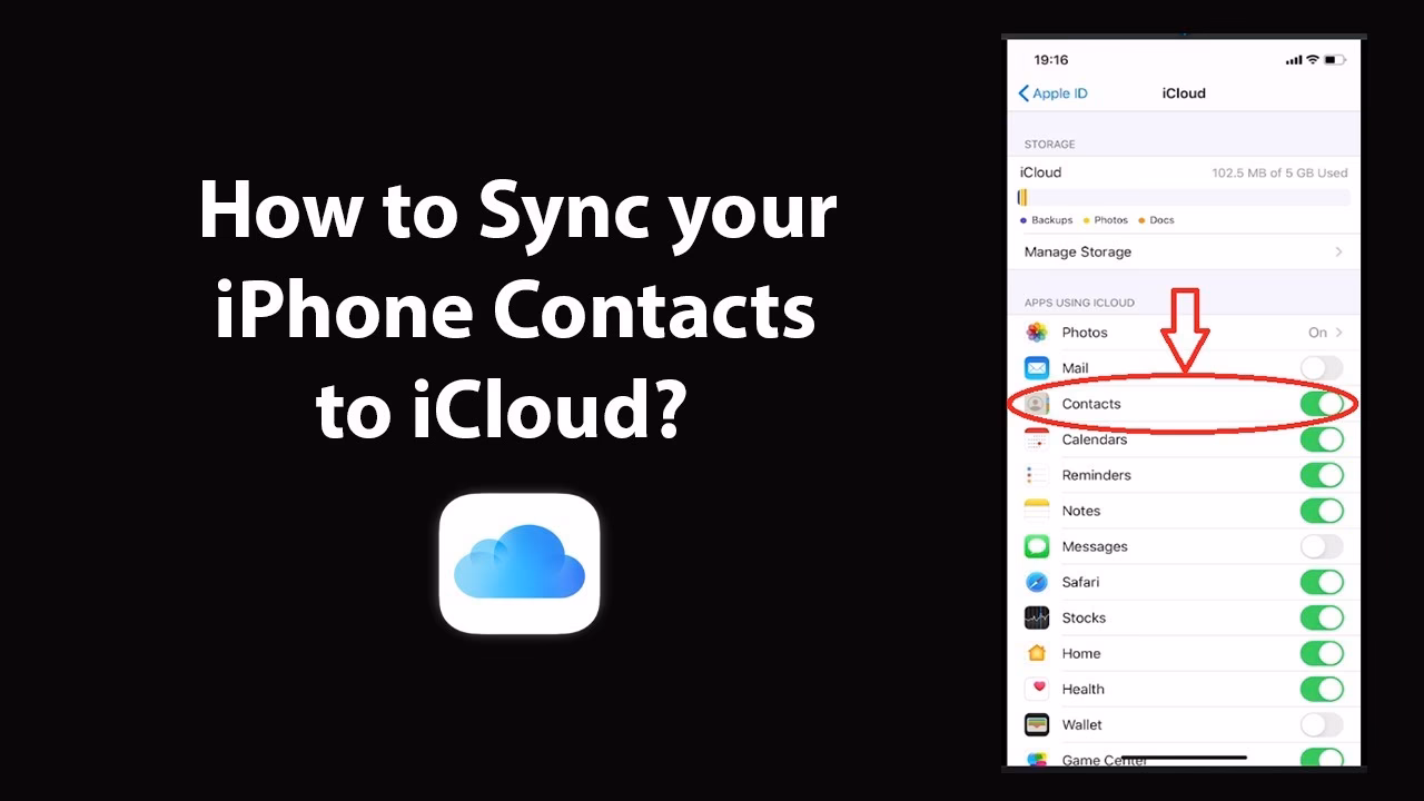 How do I sync contacts with iCloud?