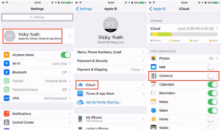 How do I keep my contacts updated across iCloud?