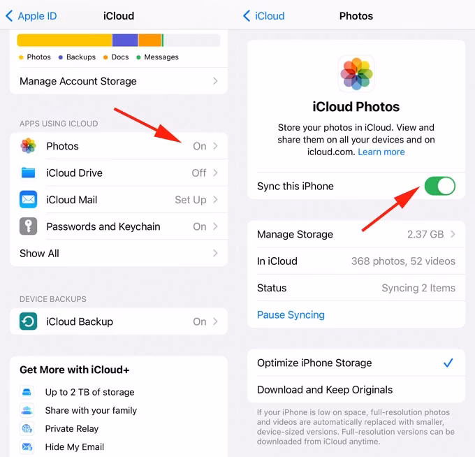 How to sync iCloud Photos from iPhone to PC?