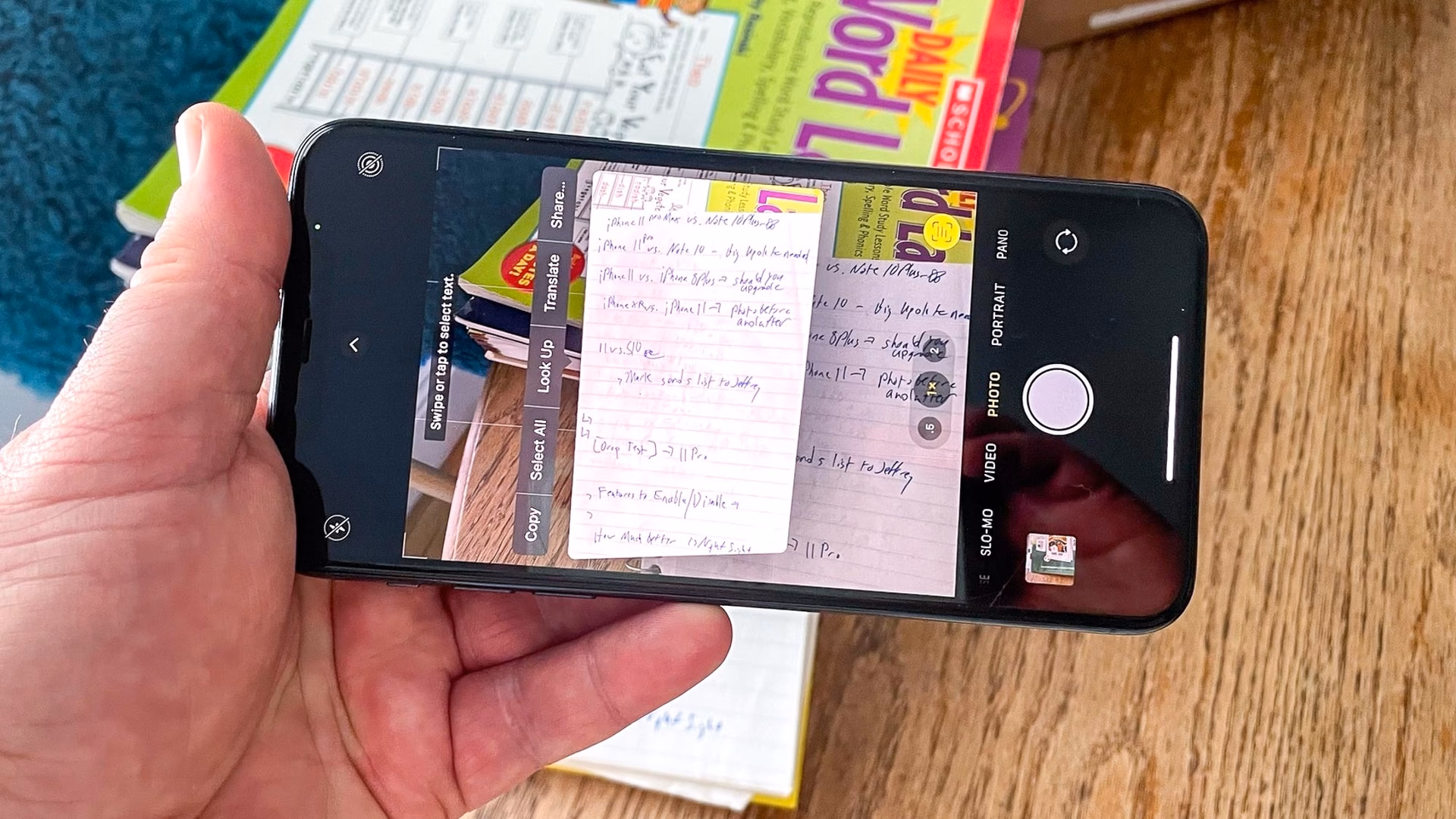 How to translate text from photos on iPhone XR?